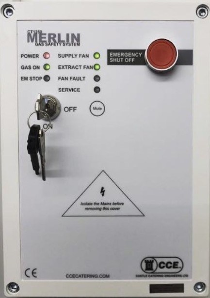 Merlin gas safety system interlock panel installed by Castle Catering Engineers